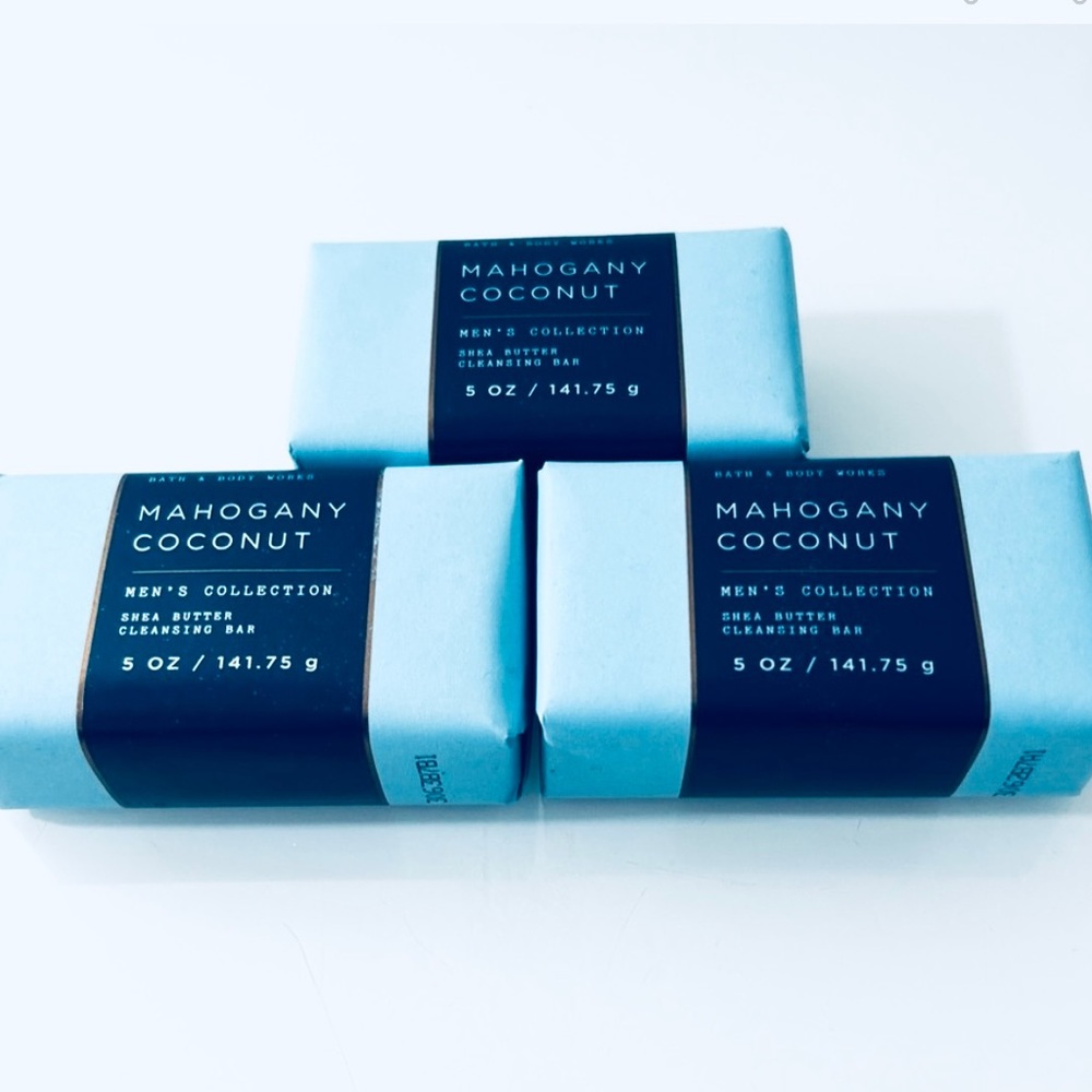 BATH & BODY WORKS MEN’S MAHOGANY COCONUT SHEA BUTTER CLEANSING BAR BUNDLE